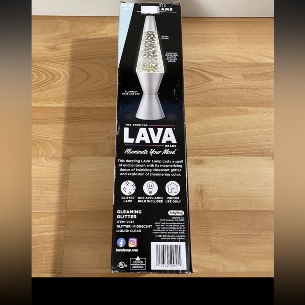 The Original Classic Lava Lamp 14.5" Glitter Glimmer New Open Box - Picture 4 of 8